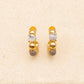 Multi-Color Cabochon Gold Hoop Earrings | 40E532