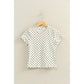 Polka Dot Short Sleeve Crew Neck Top