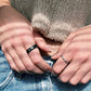 Flip Reversible Smile and Frown Ring Black