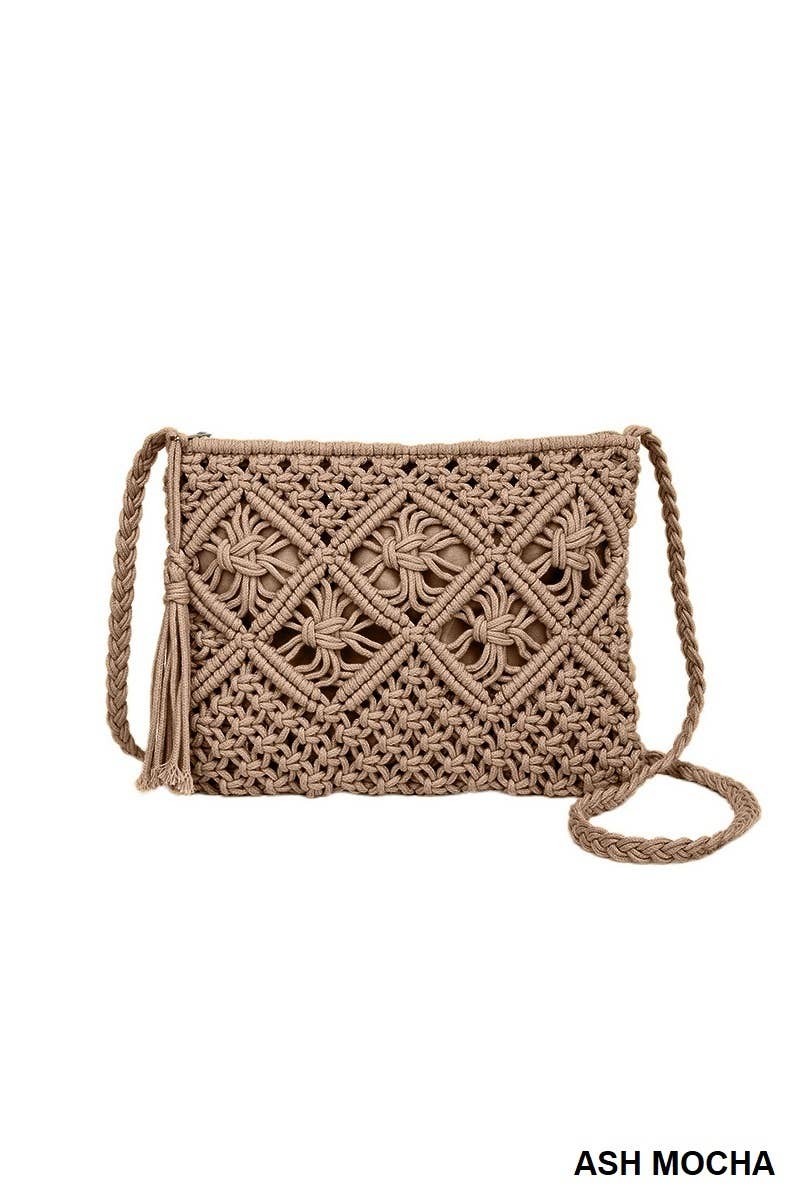 Woven Bohemian Tassel Crochet Shoulder Bag
