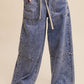 Wide-Leg Denim Drawstring Pants LP0256