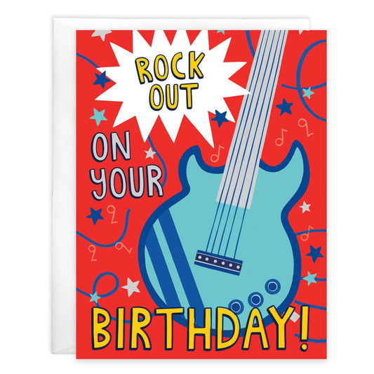 Birthday Greeting Card - Rock Guitar-Kids