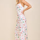 Seashell Coastal Print Slip Midi Dress