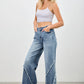 P8212M-MID RISE WIDE FRAYED SEAM