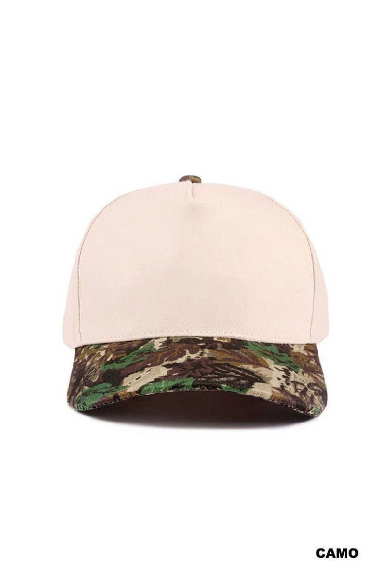 Plain Two Tone Canvas Cotton Snapback Hat
