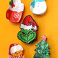 CHRISTMAS TREE SANTA SNOWMAN HAIR CLAW CLIPS | 40H939