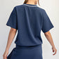 MODAL SCUBA V NECK FLAT PIPING SHORT SLEEVE TOP