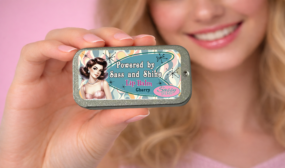 Lip Balm Tin, Cherry, Powered by Sass