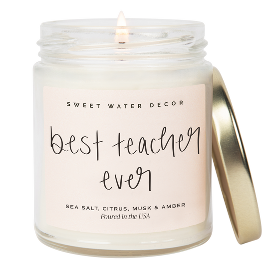 Best Teacher Ever 9 oz Soy Candle - Home Decor & Gifts