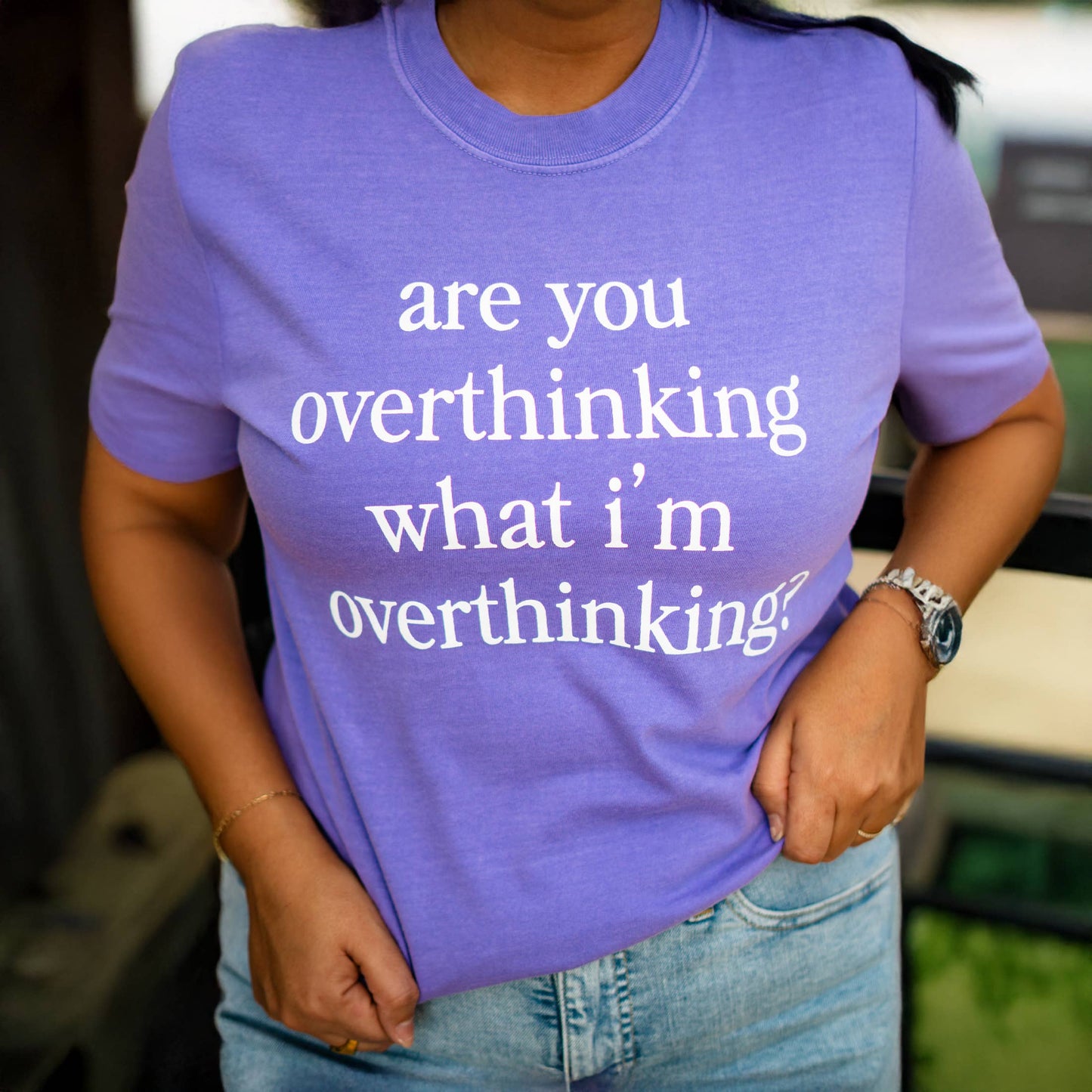 Overthinking Quote Graphic Tee Funny Relatable Saying Shirt