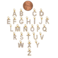 Gold Pavé Set CZ Initial Letter Charms