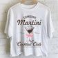ESPRESSO MARTINI RIBBON GRAPHIC LONG CROP TOP