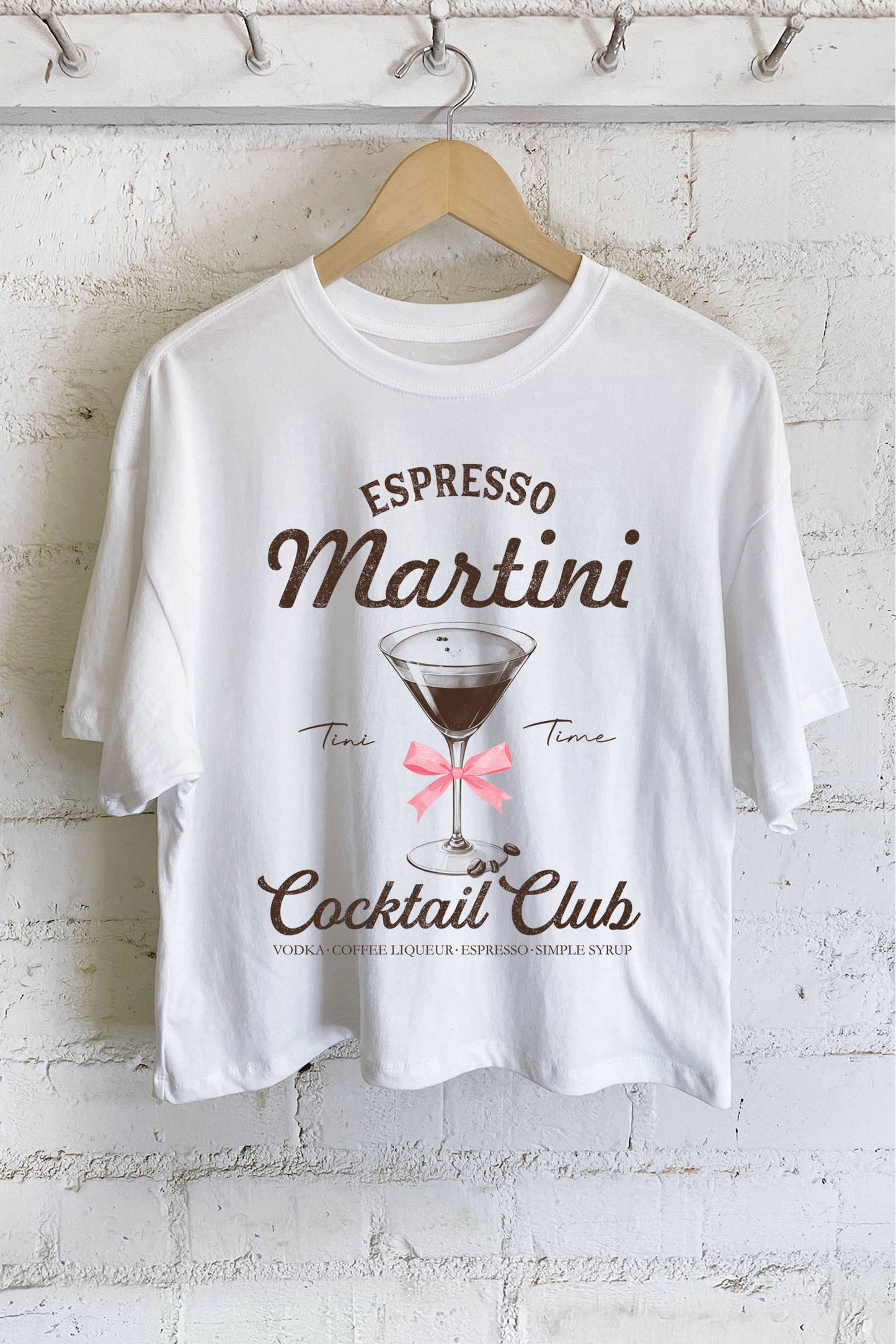ESPRESSO MARTINI RIBBON GRAPHIC LONG CROP TOP