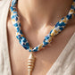 Metallic Pendant Knotted Bandana Necklace
