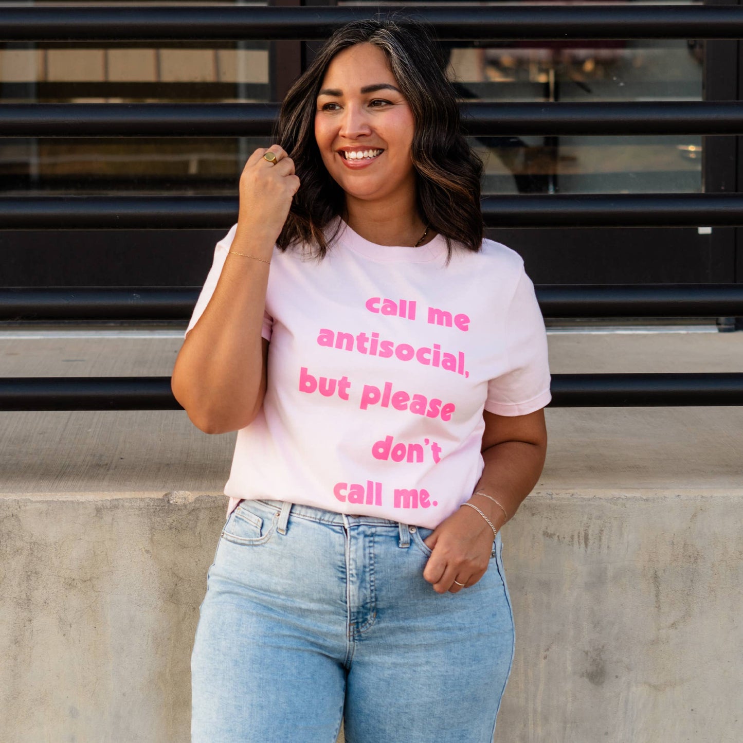 Antisocial Quote Graphic Tee Funny Casual Women Shirt