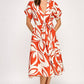 Abstract short sleeve midi dress