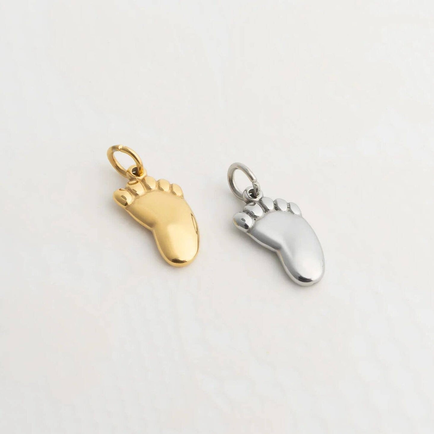 18K Gold PVD Stainless Steel Baby Foot Charm