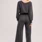 WIDE NECK OFF THE SHOULDER KNIT JUMPSUIT