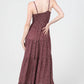 C4C84-FQ00 POLKA DOT SIDE SLIT MAXI DRESS