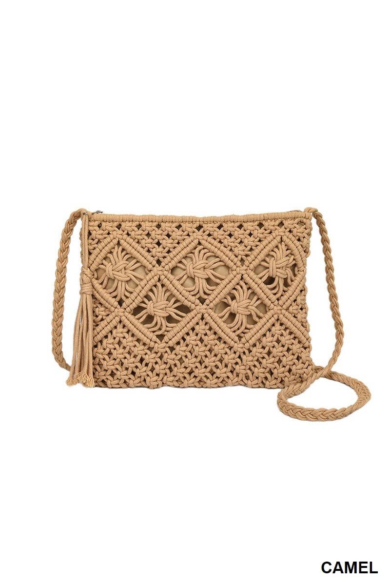Woven Bohemian Tassel Crochet Shoulder Bag