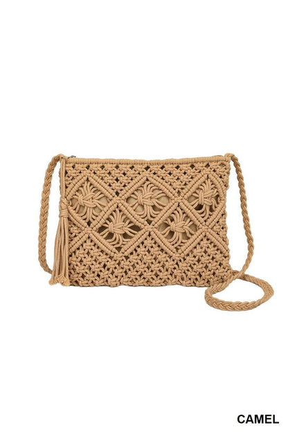 Woven Bohemian Tassel Crochet Shoulder Bag