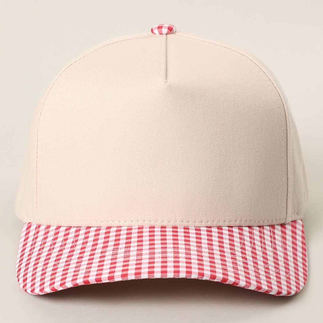 Small Gingham Check Two-Tone Trucker Hat