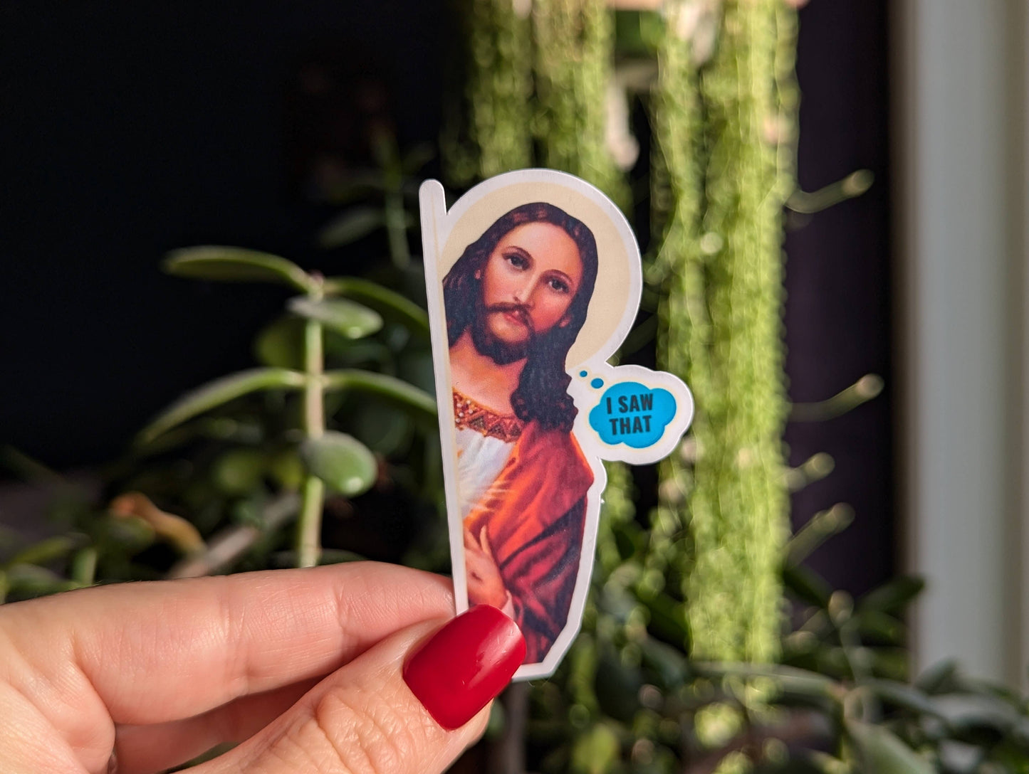 I saw that vinyl sticker, funny religious jesus humor