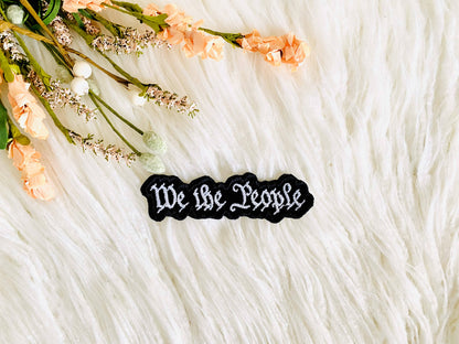We the people embroidered hat patch