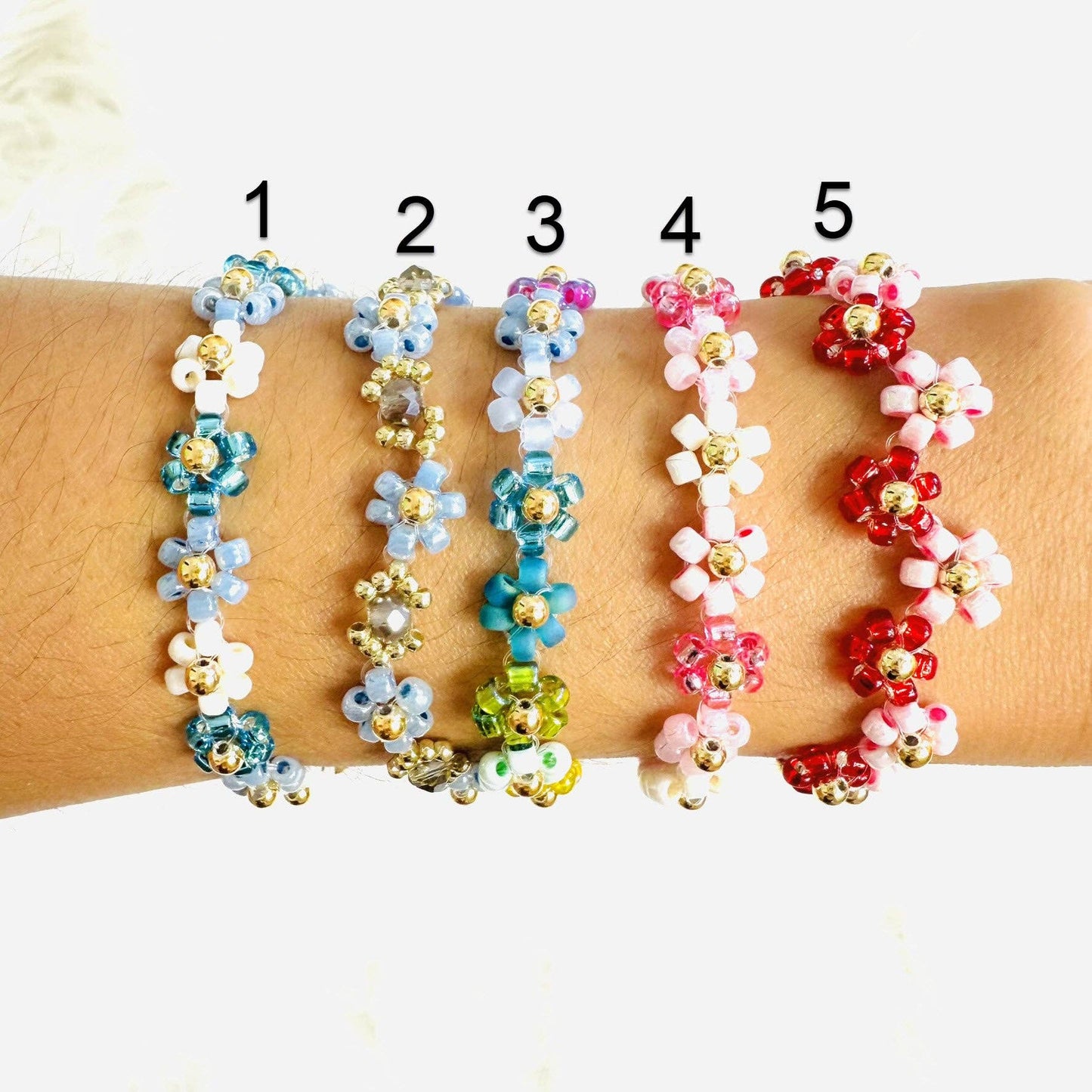 Japanese Miyuki Beaded Flower Bracelet