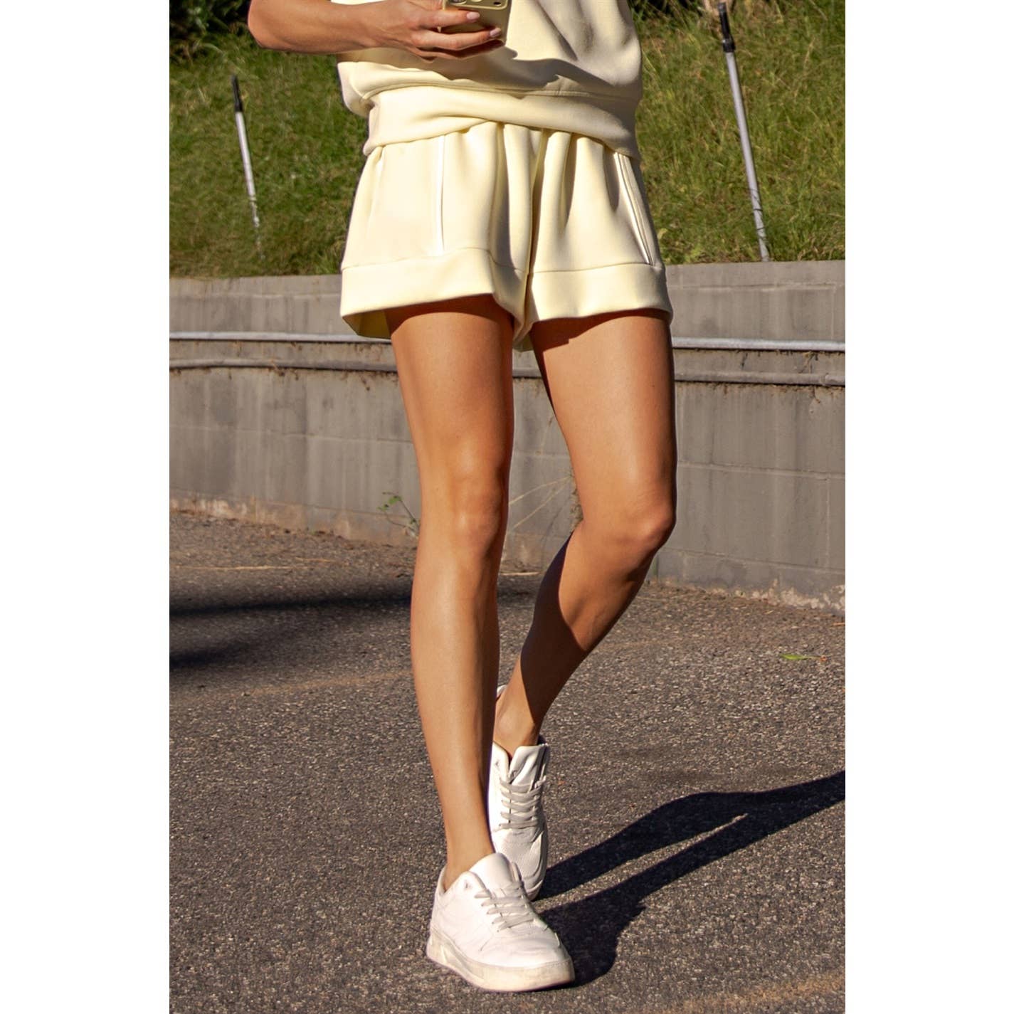 MODAL SCUBA FLAT PIPING A-LINE SHORTS