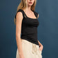 BUTTER KNIT SQUARE NECK SLEEVELESS TOP FWMT3749