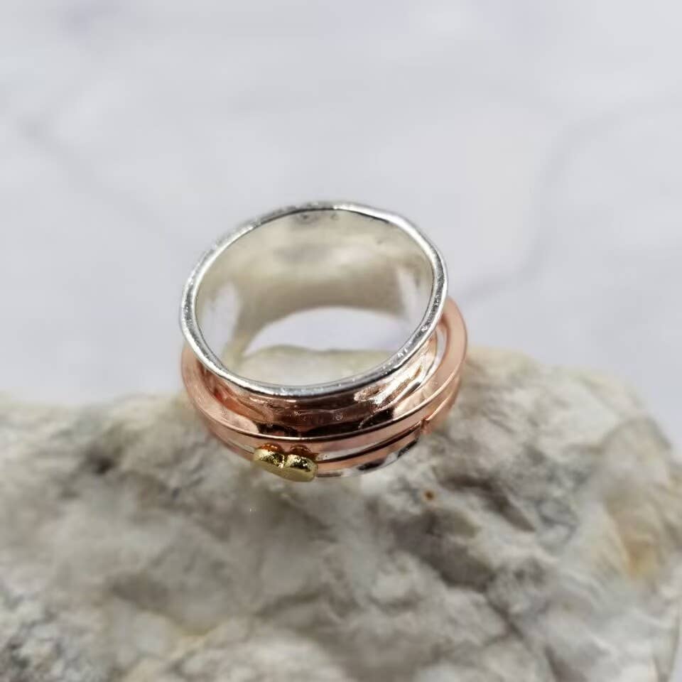 Gold Heart Spinner Ring