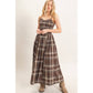 Plaid Smocked Maxi Dress