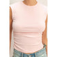 Ruched Waist Cap Sleeve Top