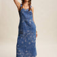 Floral Embroidered Denim Overall Dress LD1615
