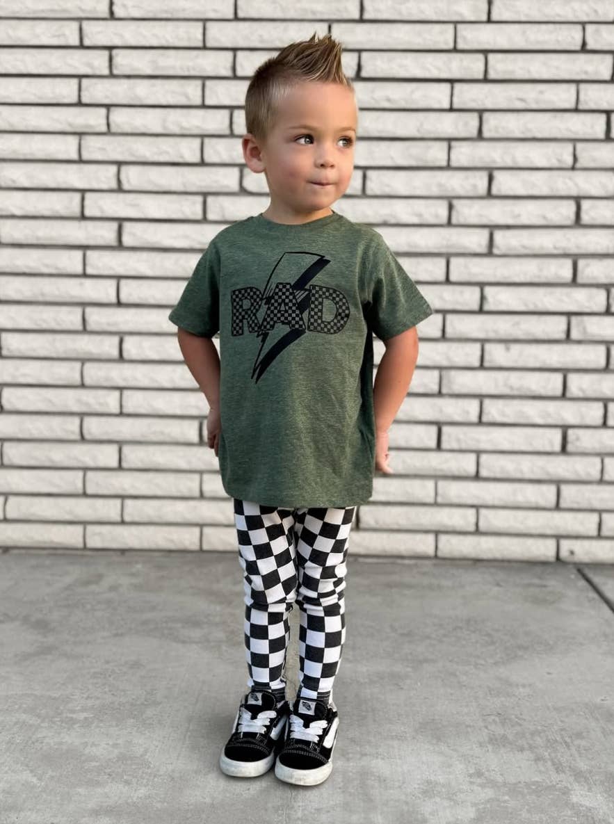 Rad | Boys Lightening Bolt and Checkered Shirt