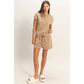 Sleeveless Crew Neck Top and Shorts Set