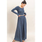 Long Sleeve Top & Wide Leg Pants Set