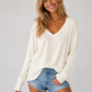 COTTON MODAL SLUB V NK DROP SHOULDER SIDE SLIT TOP FWMT4160