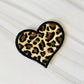 Leopard heart embroidered iron-on hat patch