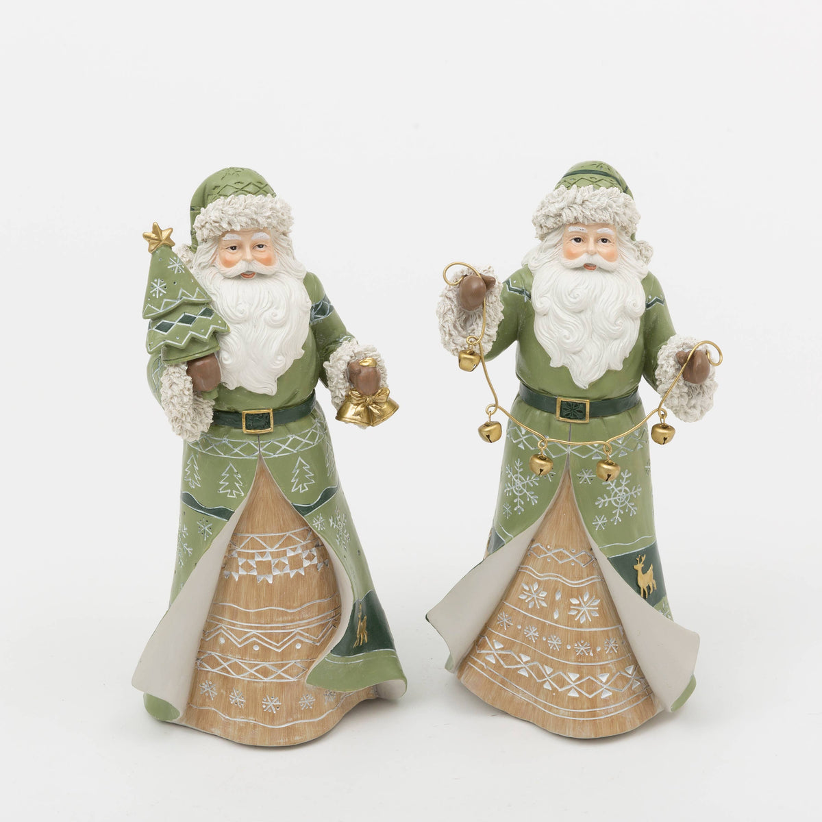 Christmas 13.2"H Resin Holiday Santa, 2 Assorted Styles