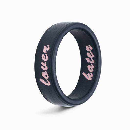 Flip Reversible lover and hater ring