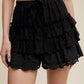 Lace Tiered Shorts with Ruffle Details