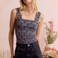 FLORAL JACQUARD SEAMLESS TANK TOP