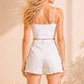 Ruffle Hem Skort – High-Waist Feminine Cotton Twill Shorts