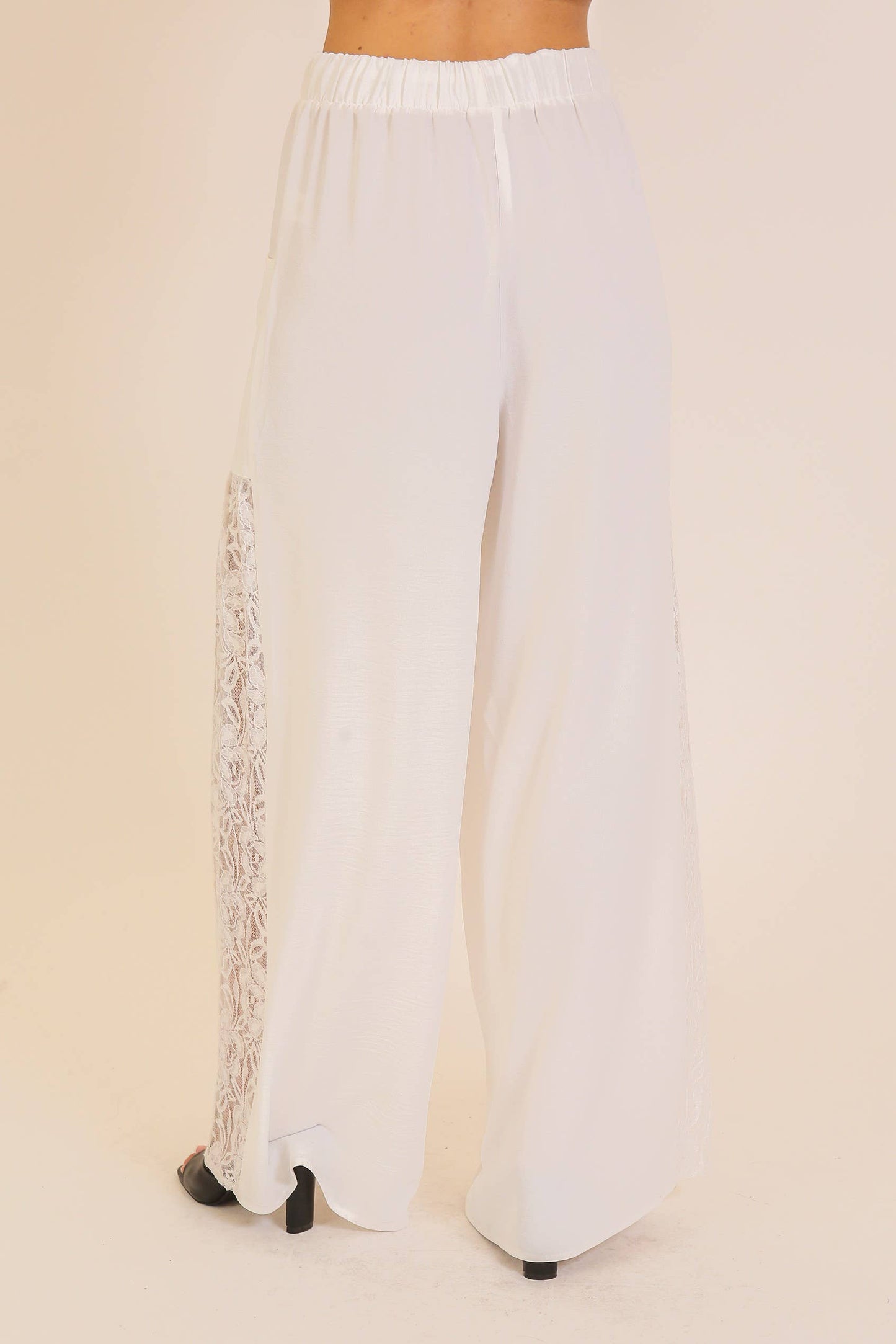 Wide Leg Lace Panel Pants