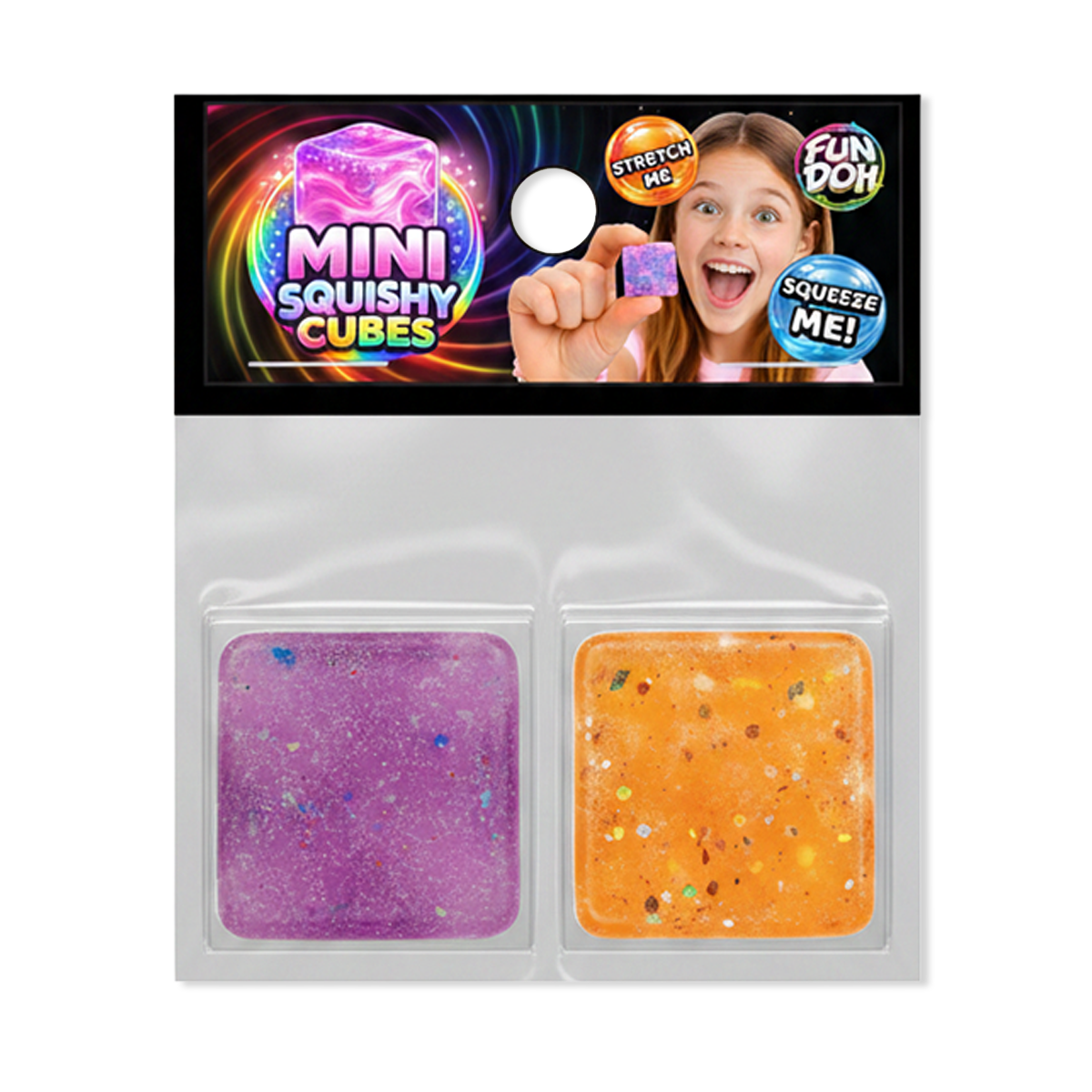 Fun Doh MINI Squishy Cube 2 Pack VIRAL Variety - 24/Display