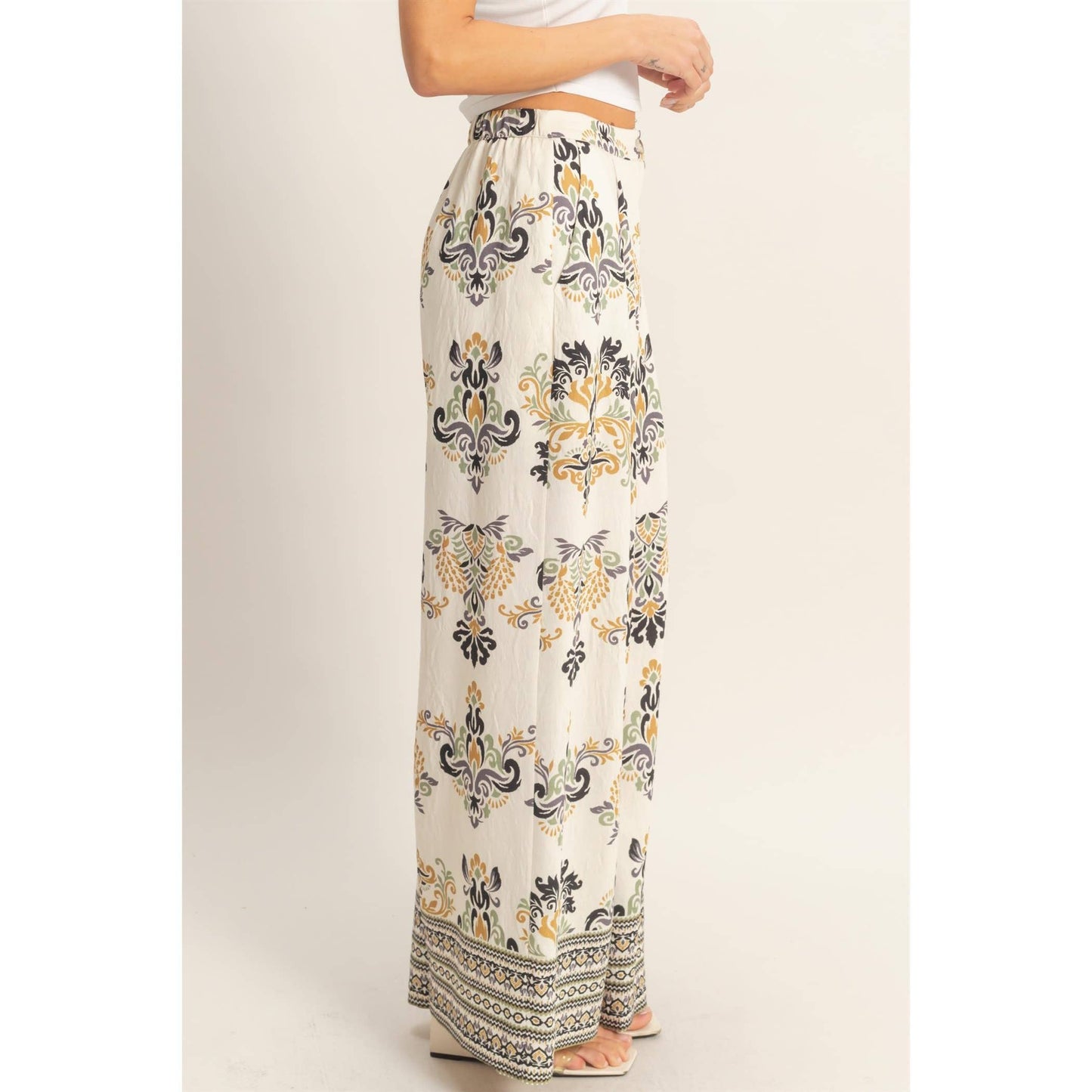 Wide-Leg Printed Palazzo Pants