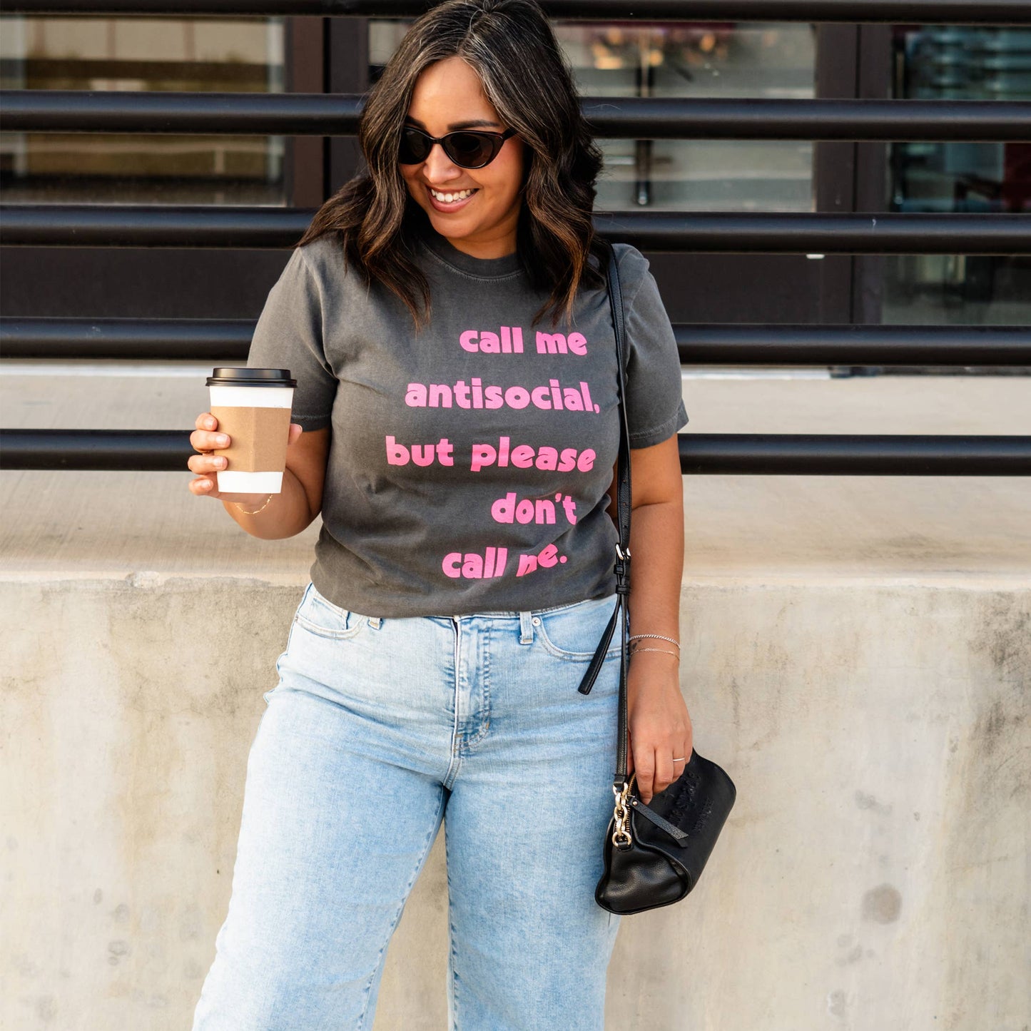 Antisocial Quote Graphic Tee Funny Casual Women Shirt