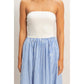Striped Strapless Flowy Midi Dress